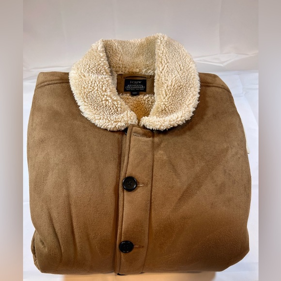 2XL J CREW FACTORY FAUX SHEEPSKIN SUEDE BOMBER JACKET - Picture 1 of 6